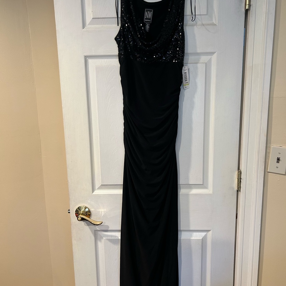 Night Way Collections Black Sequin Maxi Dress
